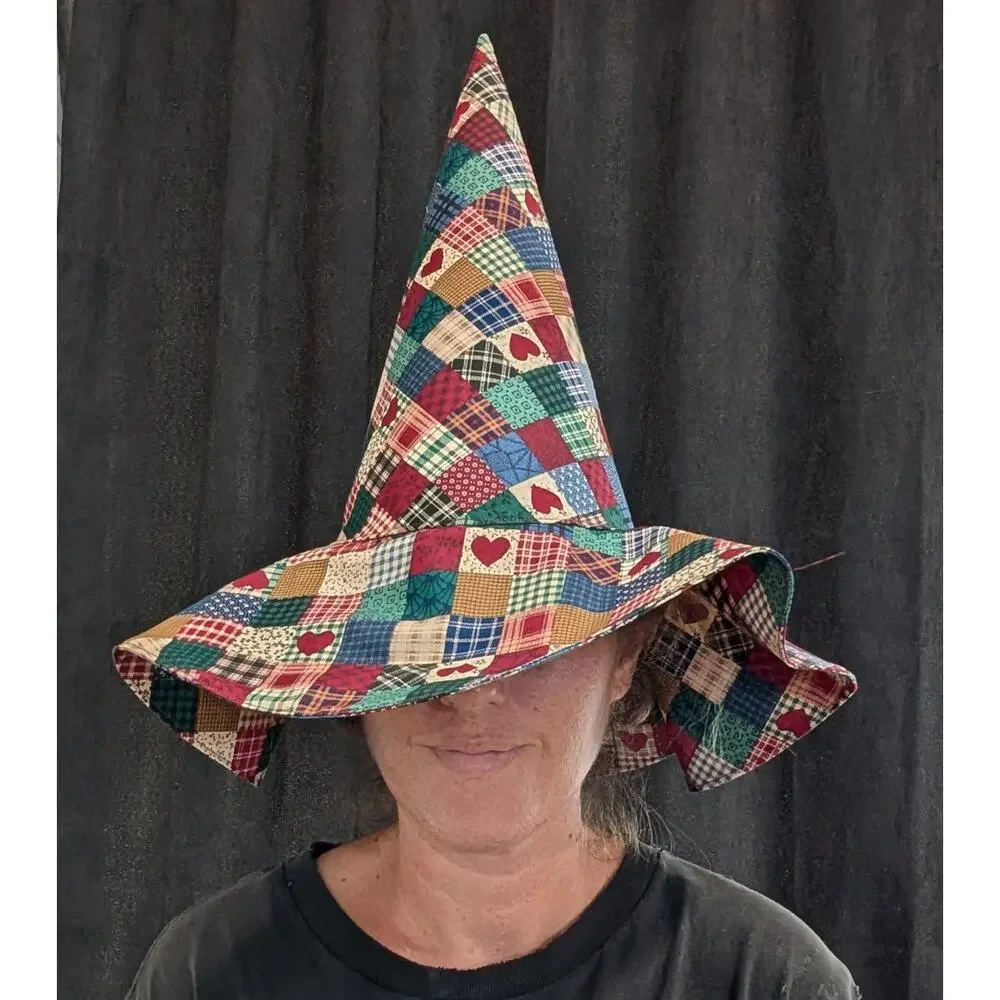 Handmade Upcycled Fall Floral Whimsy Floppy Witch Hat - 12